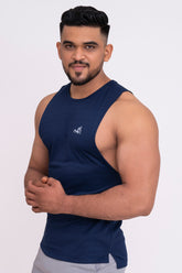 Rudestyle Deep Cut Gym Vest - Navy